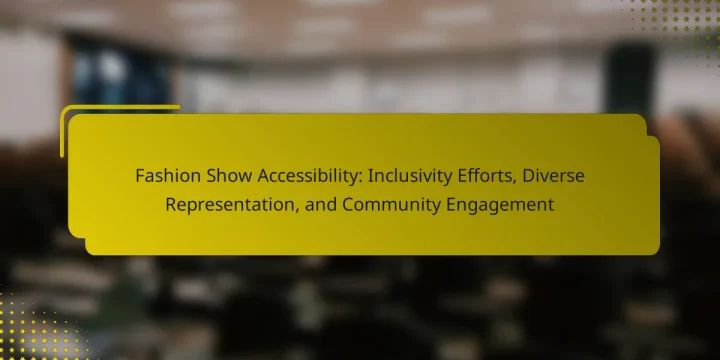 Fashion Show Accessibility: Inclusivity Efforts, Diverse Representation, and Community Engagement