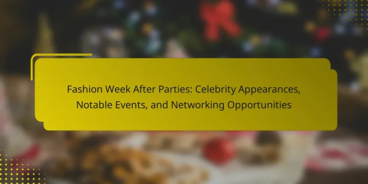 Fashion Week After Parties: Celebrity Appearances, Notable Events, and Networking Opportunities