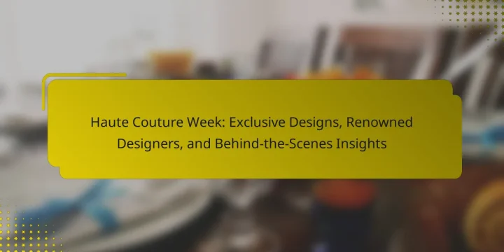 Haute Couture Week: Exclusive Designs, Renowned Designers, and Behind-the-Scenes Insights