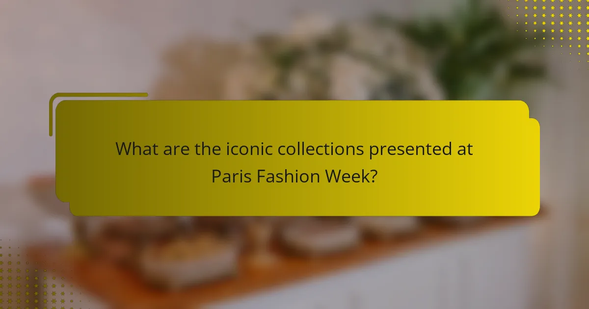 What are the iconic collections presented at Paris Fashion Week?