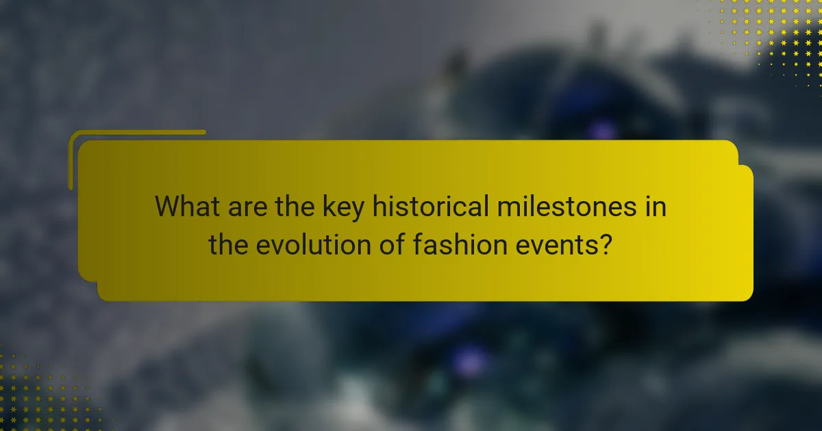 What are the key historical milestones in the evolution of fashion events?