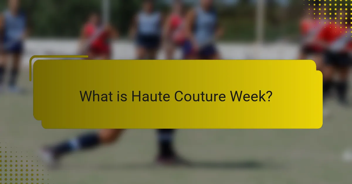 What is Haute Couture Week?