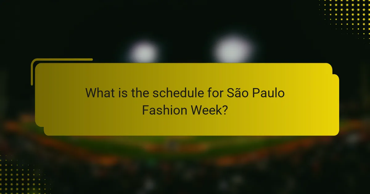 What is the schedule for São Paulo Fashion Week?